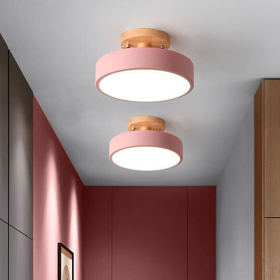 Semi Flush Mount Ceiling Light in pink