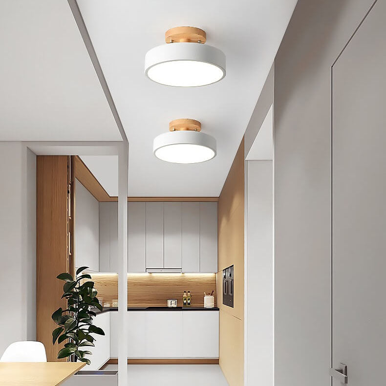 Semi Flush Mount Ceiling Light in white