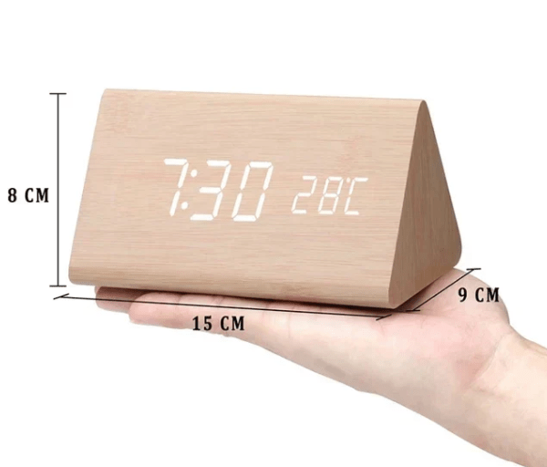 Wood Look LED Digital Clock, view 5