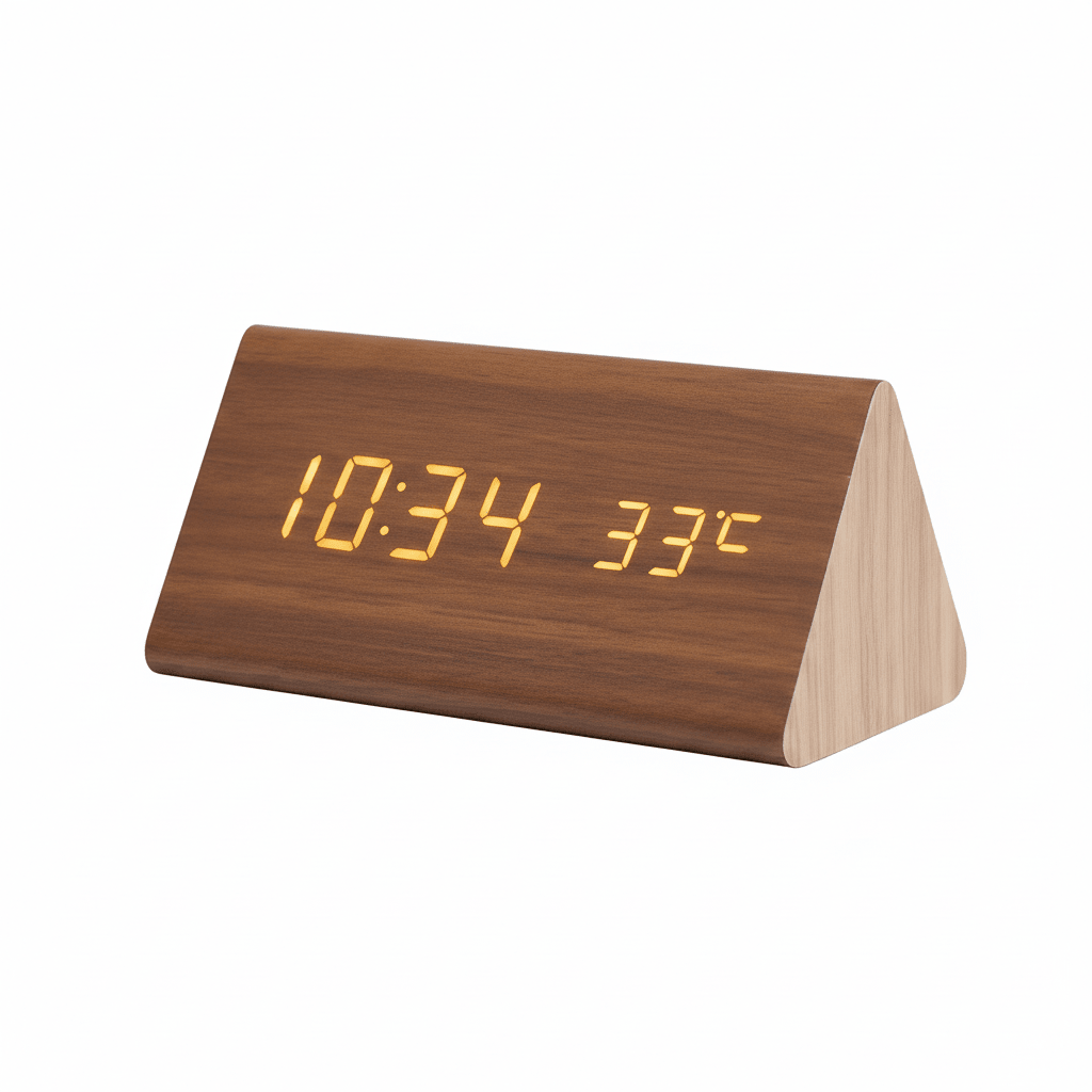 Wood Look LED Digital Clock, view 6