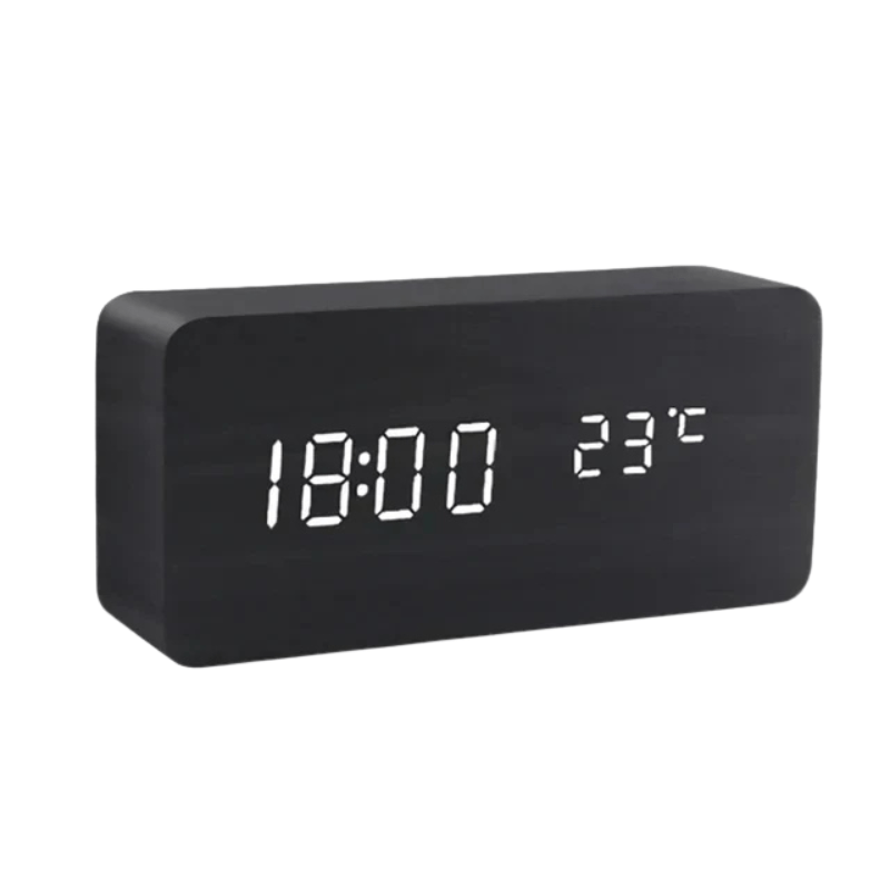 Wood Look LED Digital Clock, view 7