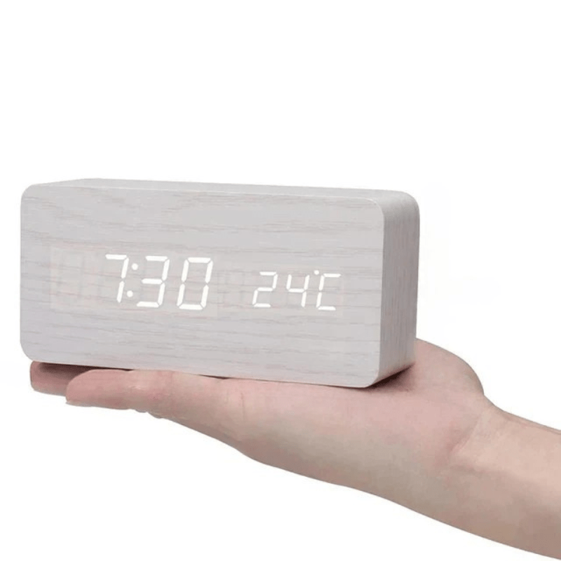 Wood Look LED Digital Clock, view 8