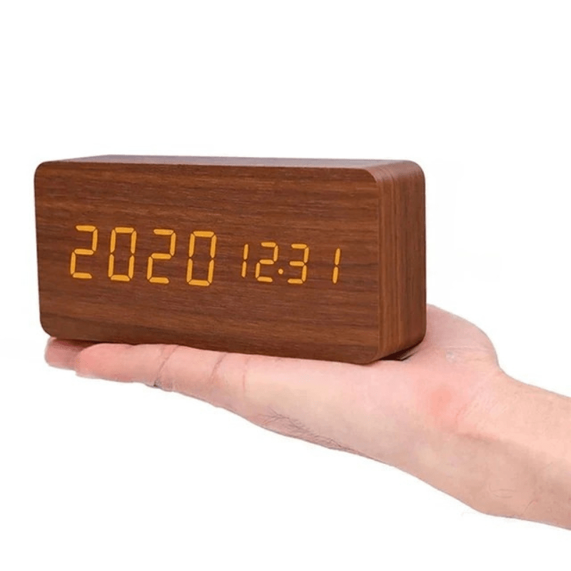 Wood Look LED Digital Clock, view 9