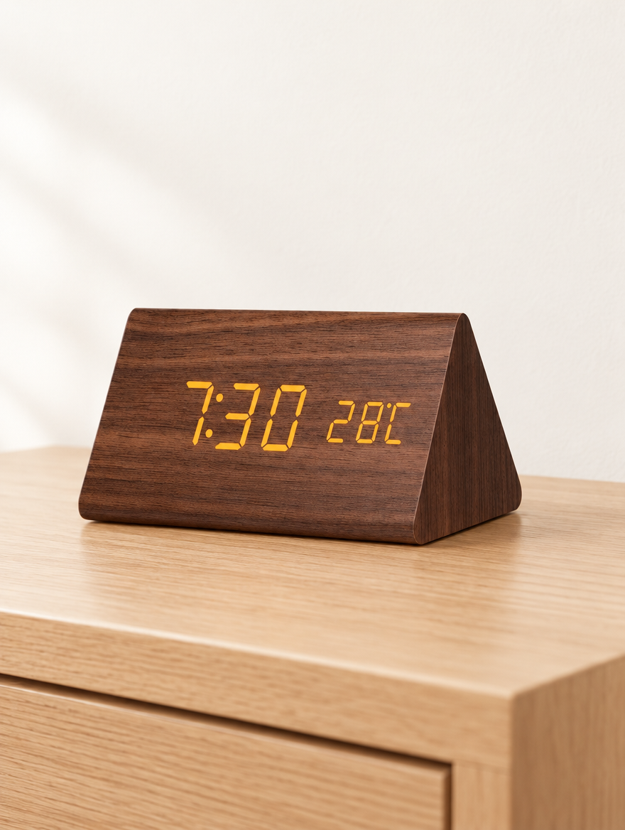 Wood Look LED Digital Clock product photo