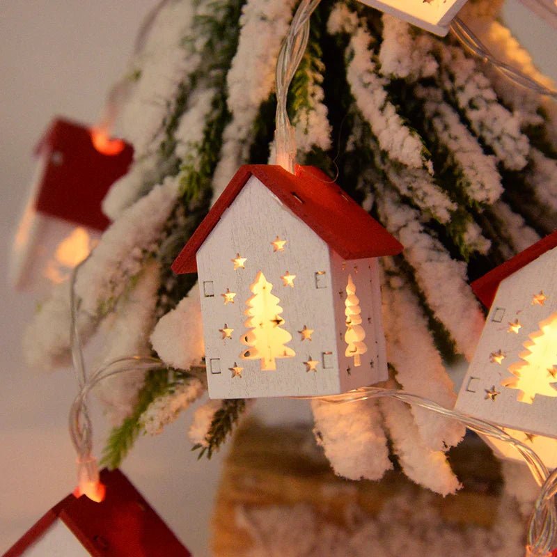 Wooden LED Christmas House Light, view 2