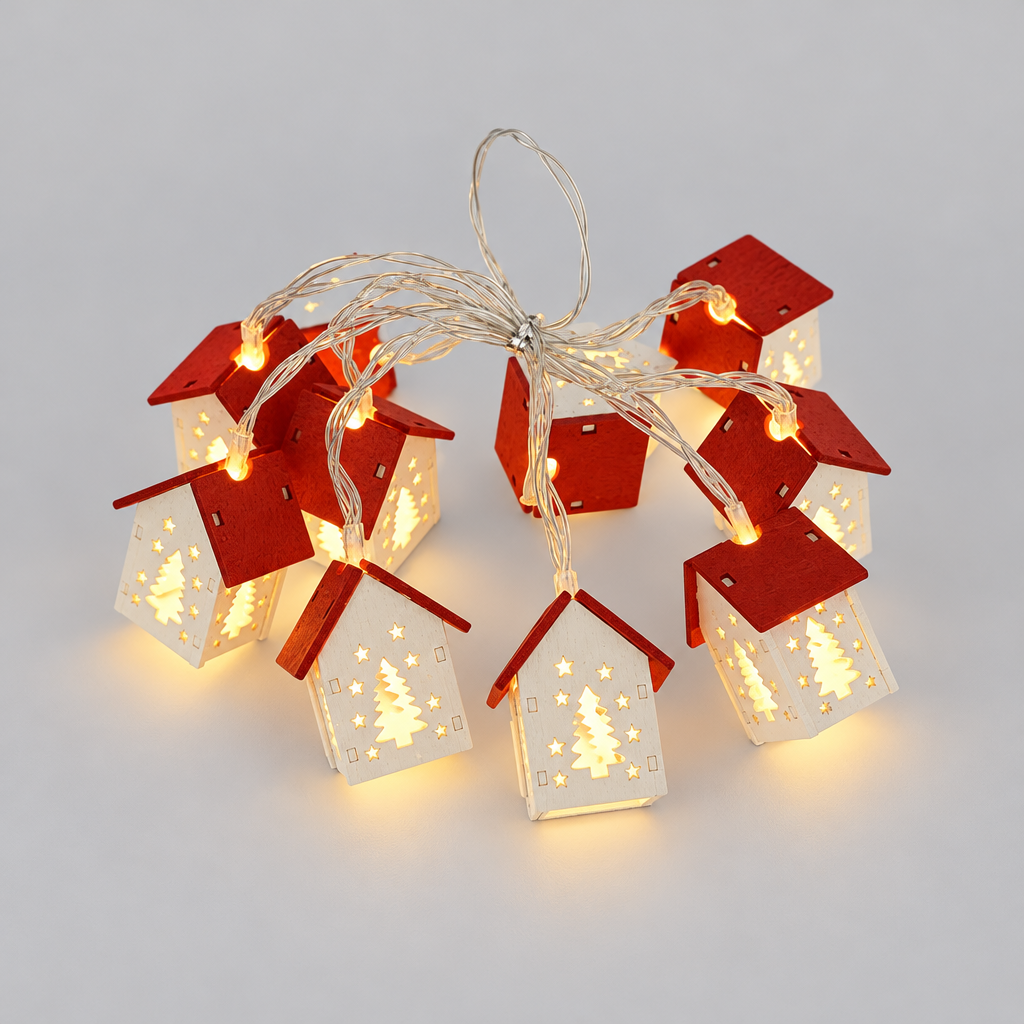Wooden LED Christmas House Light product photo